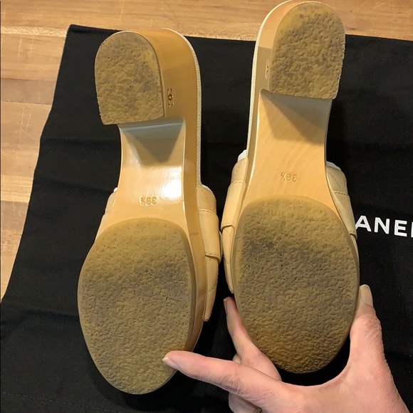 CHANEL Beige Mules-size 38.5 - Picture 6 of 16